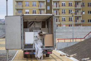 moving to a new apartment, truck with boxes
